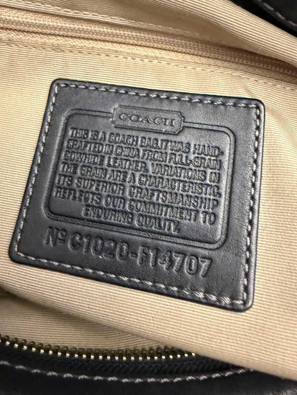 Coach Zoe F14707 Black Leather Hobo Shoulder Bag - Picture 5 of 10